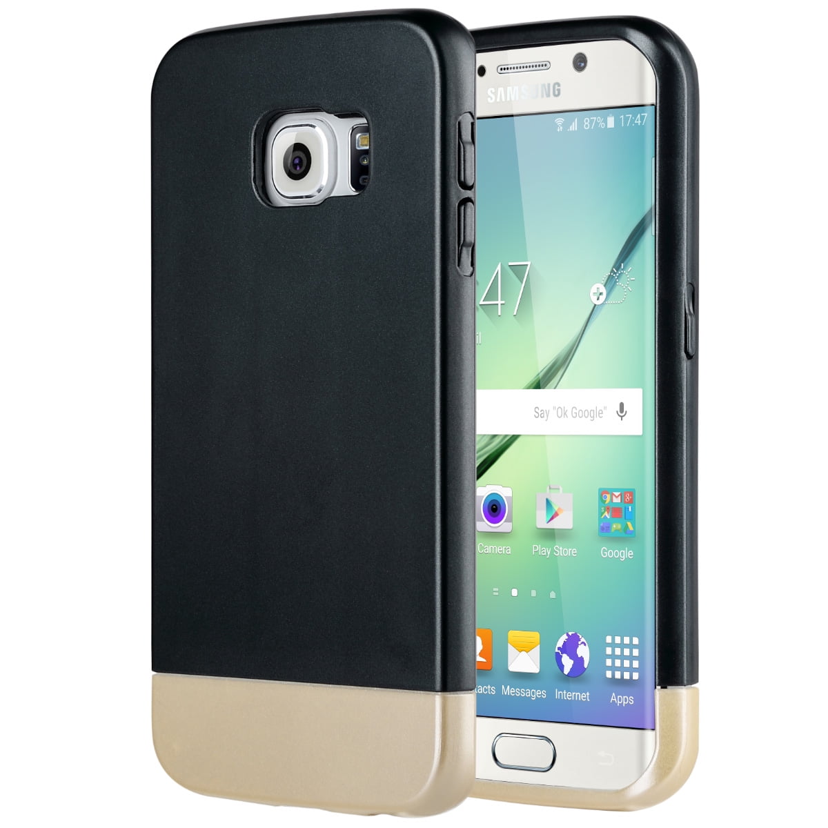 galaxy s6 edge cases walmart comproduct image ulak galaxy s6 edge case, hybrid case with inner soft tpu and hard outer matte